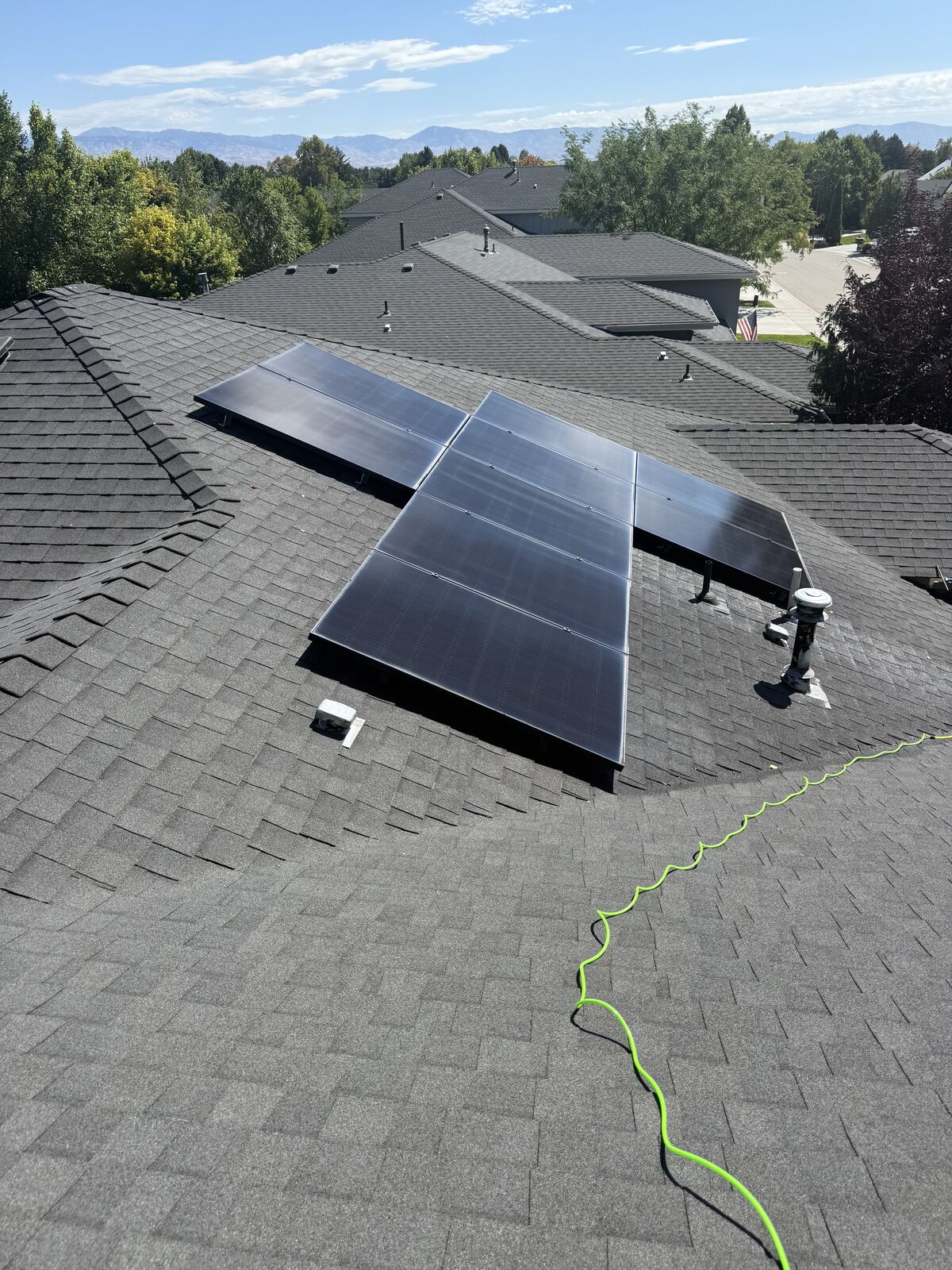 Rooftop solar panel cleaning